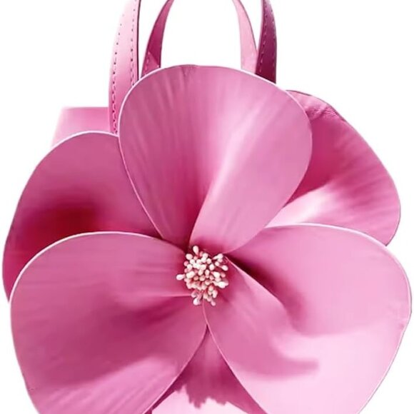 Mini Flower Evening Purse Floral Clutch PU Leather Bag for Women Unique Design - Picture 1 of 6